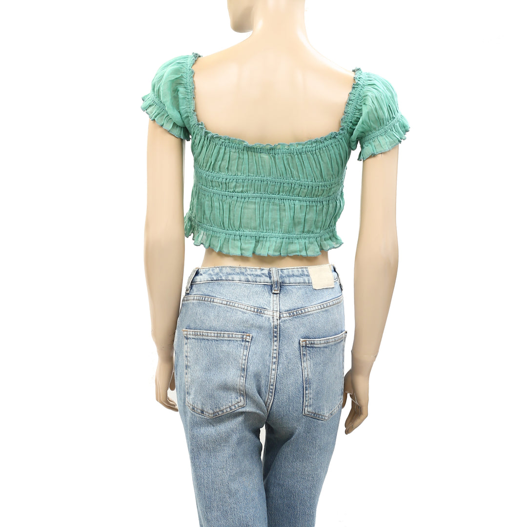 Free People FP One Cheri Cropped Blouse Top