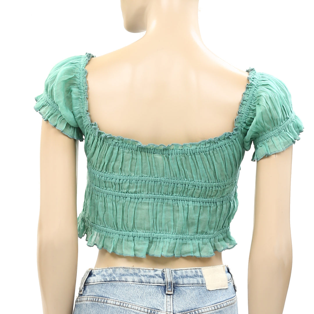 Free People FP One Cheri Cropped Blouse Top