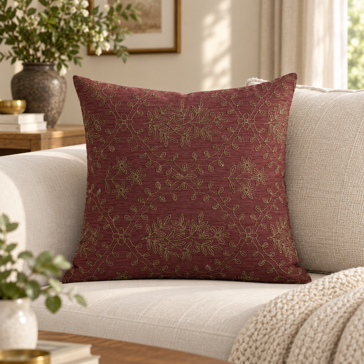 1 PCS Floral Embroidered Cushion Cover Square Throw Pillow Case Sofa Home