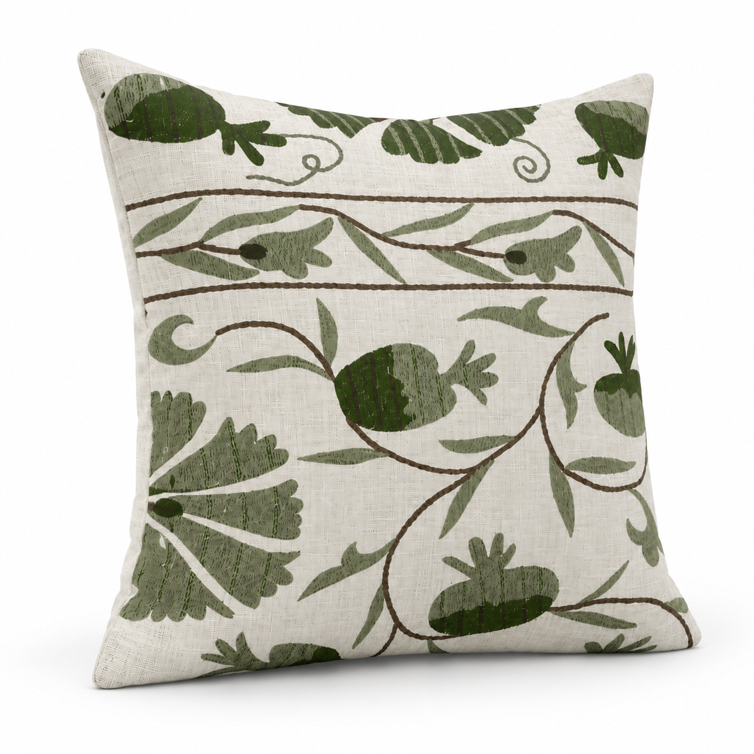 1 PCS Leafy Embroidered Cover Square Throw Pillow Case Sofa Home Decor