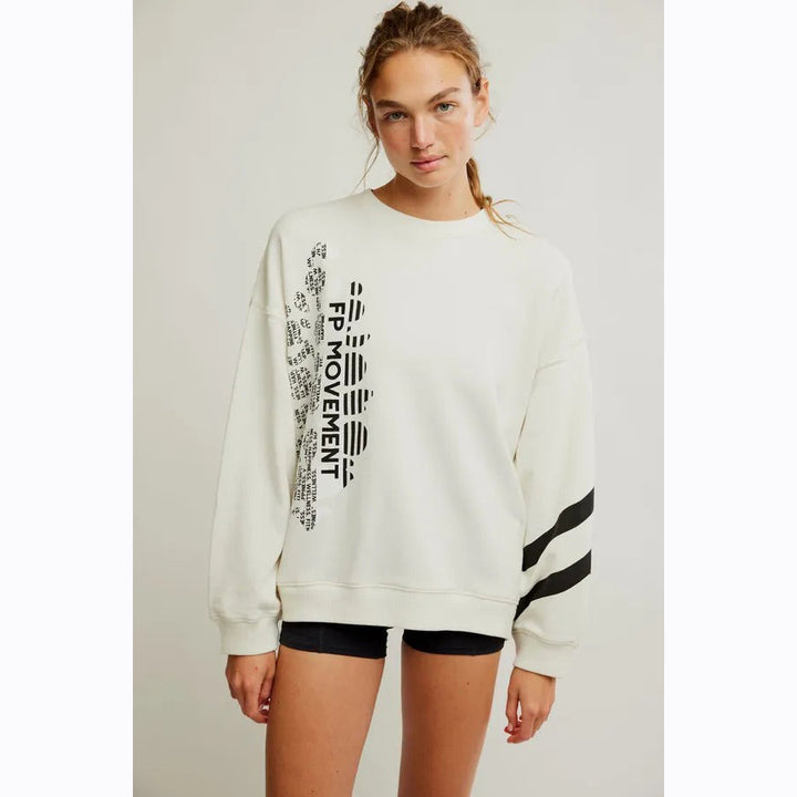 Free People FP Movement All Star Buti Logo Pullover Sweatshirt Top