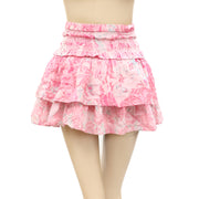 Loveshackfancy Printed Smocked Mini Skirt S