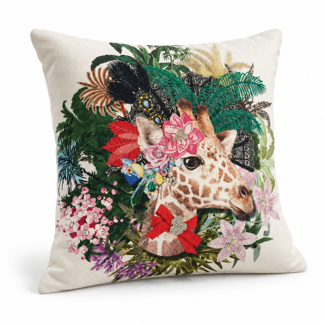 1 PCS Giraffe Print Cushion Cover Square Throw Pillow Sofa Home Decor
