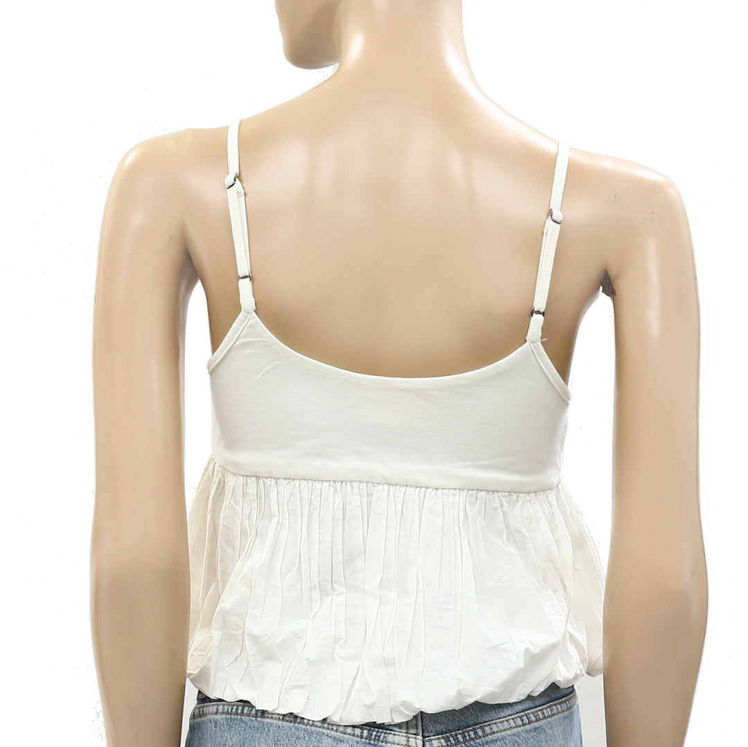 Maeve Anthropologie Ruffled Bubble-Hem Cropped Cami Tank Top