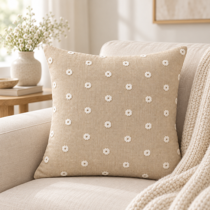1 PCS Floral Embroidered Cover Square Throw Pillow Case Sofa Home Decor