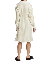 Deveaux New York Shannon Collared Plisse Pleated Dress