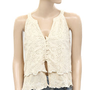 Anthropologie Eyelet Embroidered Buttondown Blouse Top