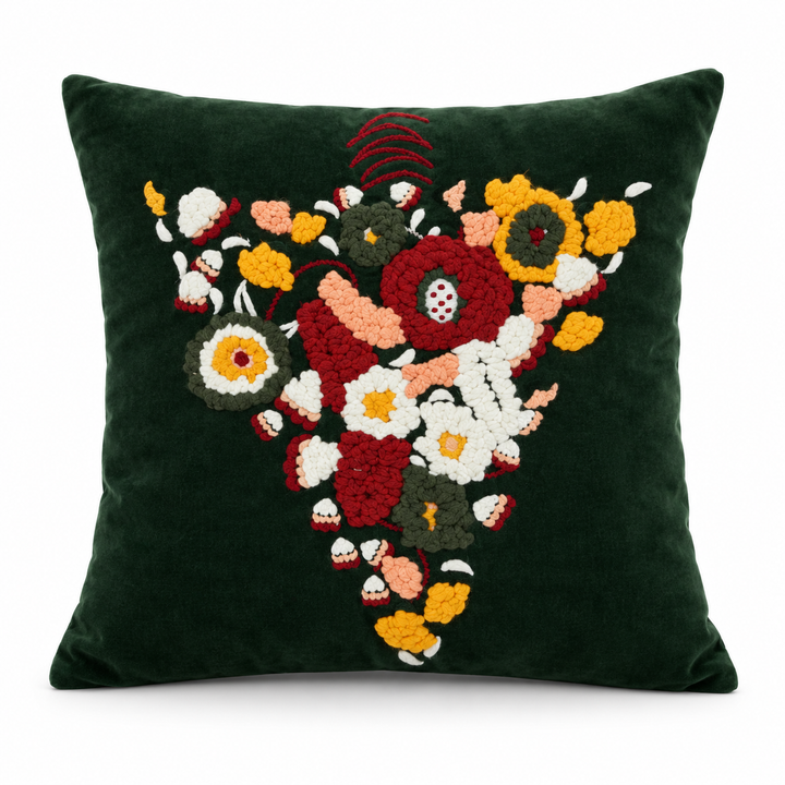 1 PCS Tufted Floral Cushion Cover Square Throw Pillow Case Sofa Home Decor