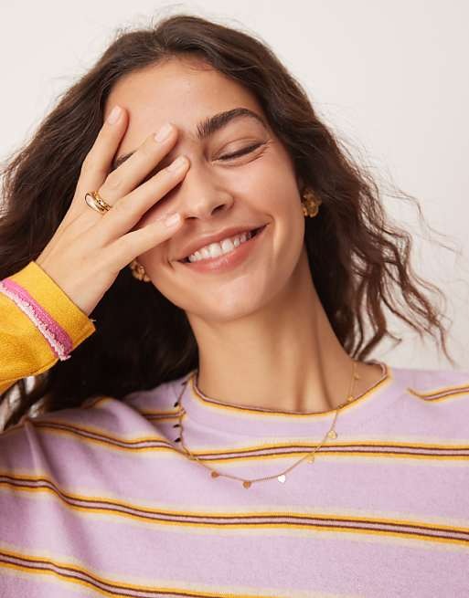 Free People We The Free Nina Stripe Long-Sleeve Tee Tunic Top