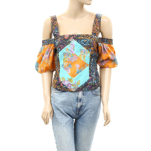 Love The Label Anthropologie Patchwork Cropped Tank Top