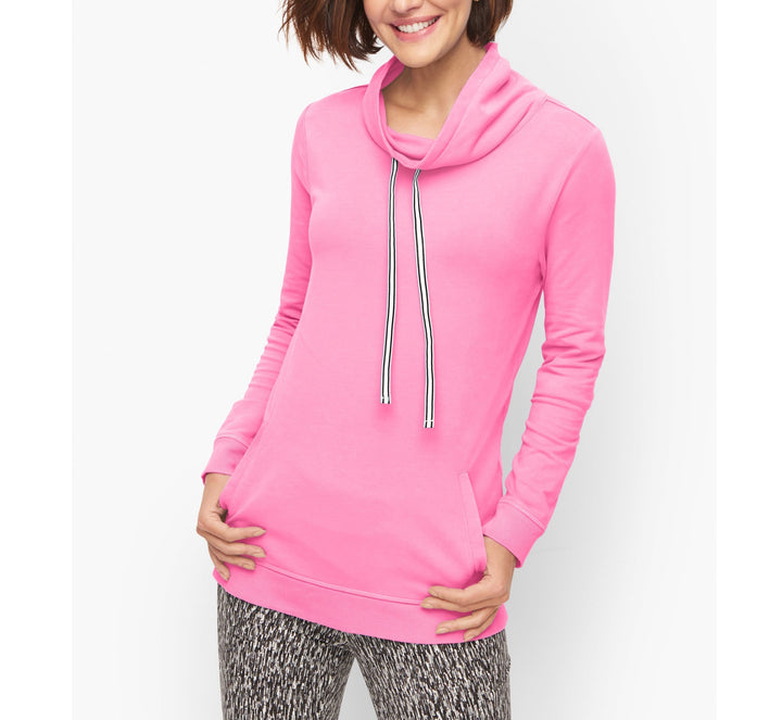 Talbots Garment Dyed Funnel Neck Pullover Sweatshirt Top