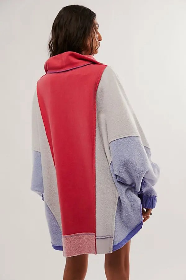 Free People Sidewalk Colorblock Sweatshirt Top