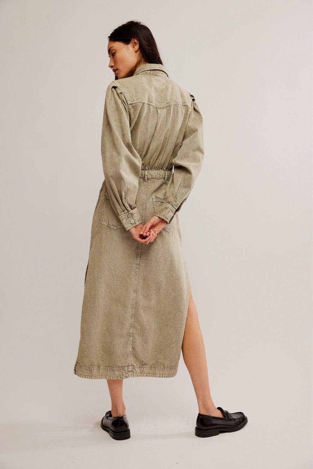 Free People Mad Love Denim Midi Dress