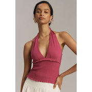 By Anthropologie The Danika Smocked Halter Tank Top