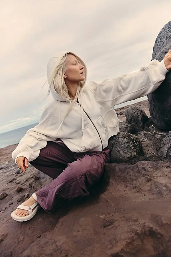 Free People FP Movement Side Line Zip Hoodie jacket Top