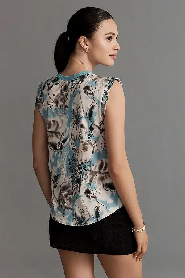 Anthropologie Pilcro Vinnie Cotton-Slub Muscle Tee Blouse Top