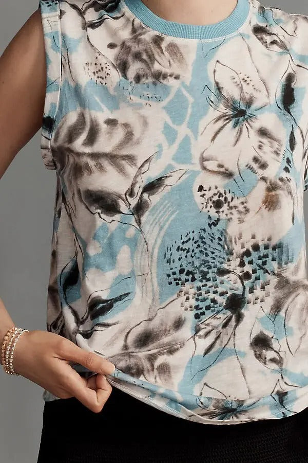 Anthropologie Pilcro Vinnie Cotton-Slub Muscle Tee Blouse Top