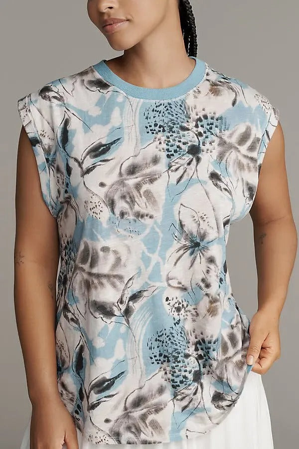 Anthropologie Pilcro Vinnie Cotton-Slub Muscle Tee Blouse Top