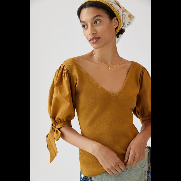 Maeve Anthropologie Puff-Sleeved Blouse Top