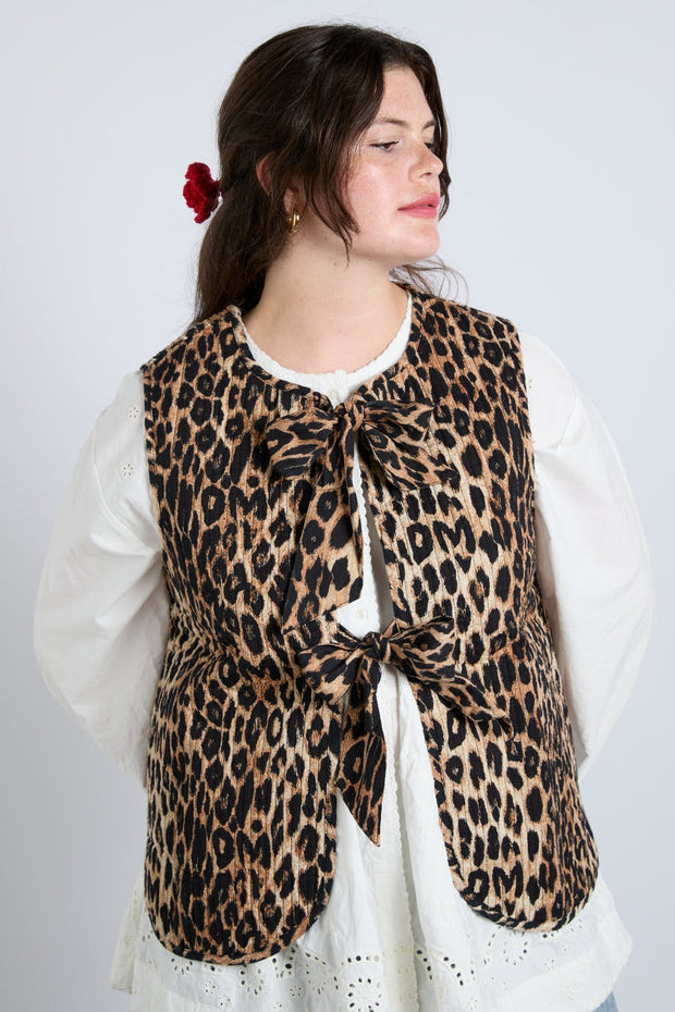 Damson Madder Tilly Leopard Vest Jacket Top