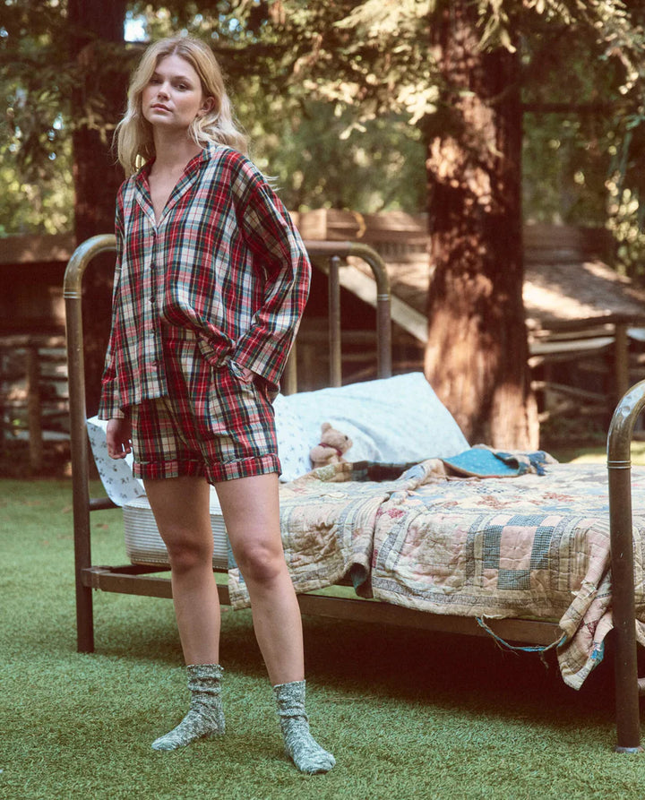 The Great Buttondown Cotton Check Collared Flannel Plaid Shirt Top