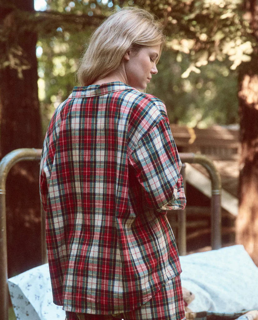 The Great Buttondown Cotton Check Collared Flannel Plaid Shirt Top