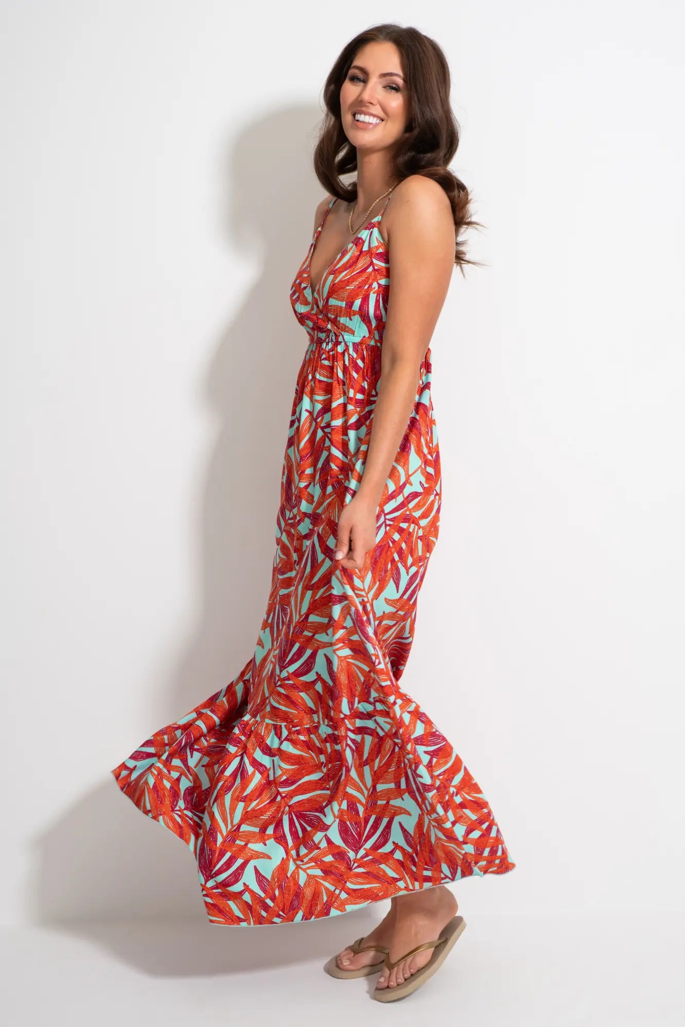 Pour Moi Strappy Tiered Hem Maxi Dress