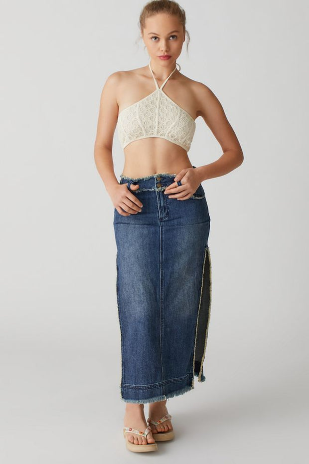 Urban Outfitters UO Dotti Crochet Halter Cropped Top S
