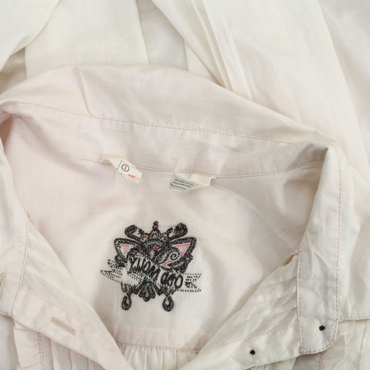 Odd Molly Anthropologie Buttondown Ruffle Shirt Blouse Top