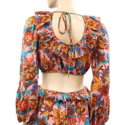 Love The Label Anthropologie Floral Cut-Out Mini Dress S