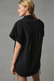 Pilcro Anthropologie Short-Sleeve Reworked Ruffled Blouse Top