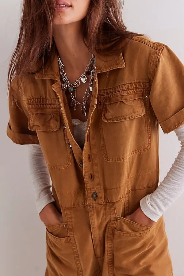 Free People We The Free Maxie Washed Coverall Jumpsuit