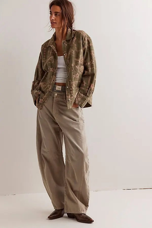 Free People We The Free Calico Flannel Shirt Printed Wild New