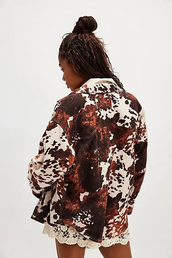 Free People We The Free Calico Flannel Shirt Printed Wild New