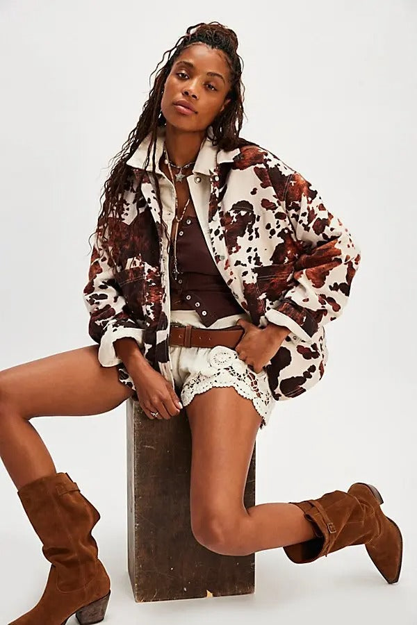 Free People We The Free Calico Flannel Shirt Printed Wild New