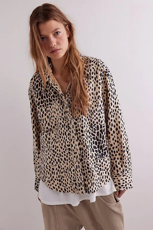 Free People We The Free Calico Flannel Shirt Printed Wild New