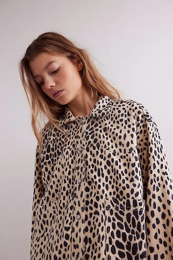 Free People We The Free Calico Flannel Shirt Printed Wild New