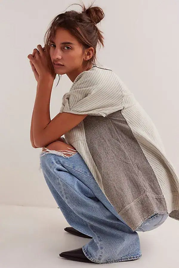 Free People We The Free Sunset City Menswear Tunic Top