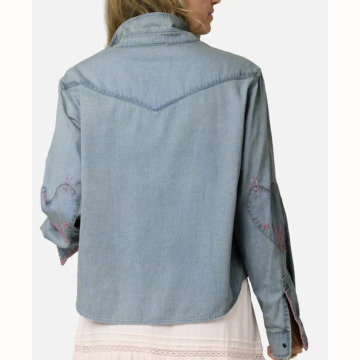 Kerri Rosenthal Western Pia Denim Shirt Top
