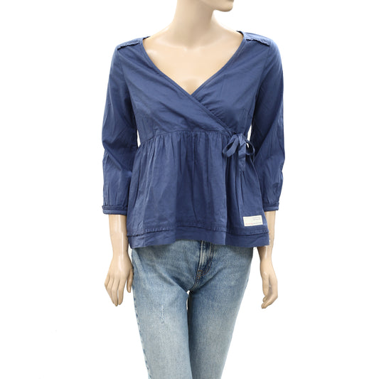 Odd Molly Anthropologie Lace Ruffle Wrap Blouse Top
