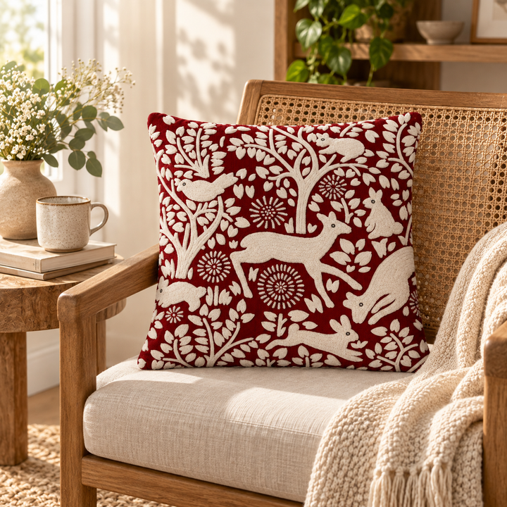 1 PCS Animal Embroidered Cushion Cover Square Throw Pillow SofaHome Decor