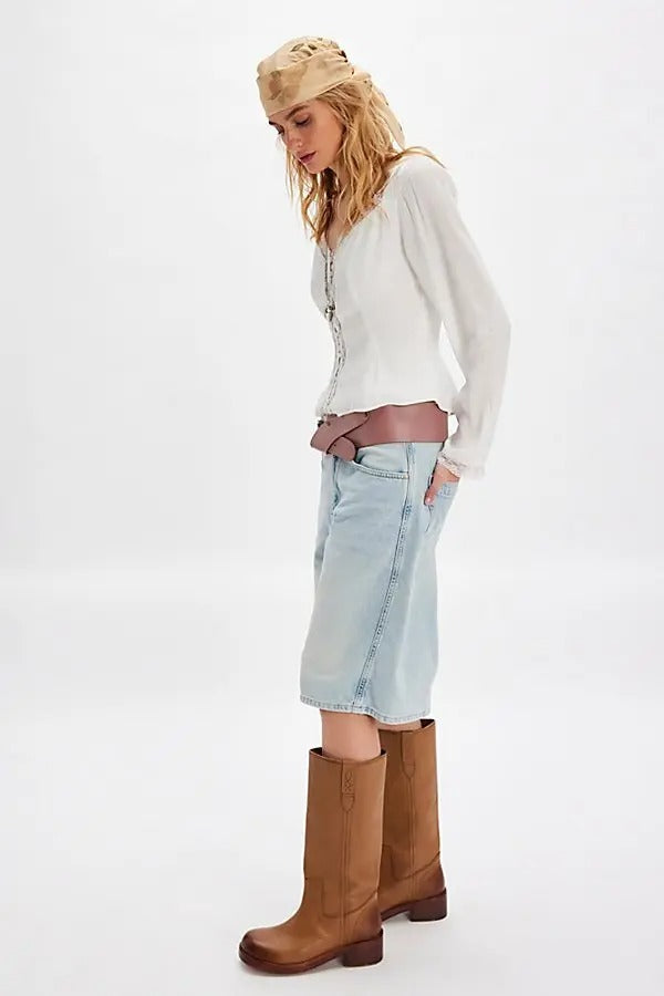 Free People Leylah Lace Blouse Top