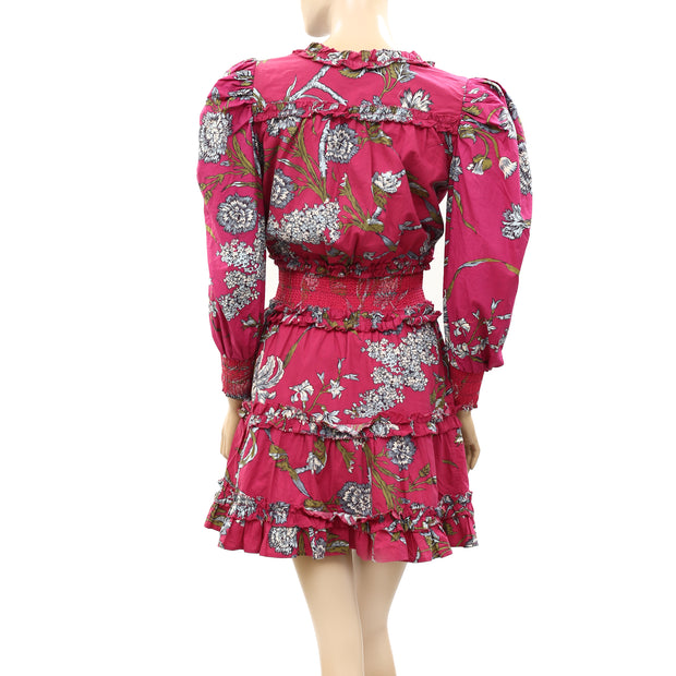 Anthropologie Love The Label Wanda V-Neck Floral Mini Dress