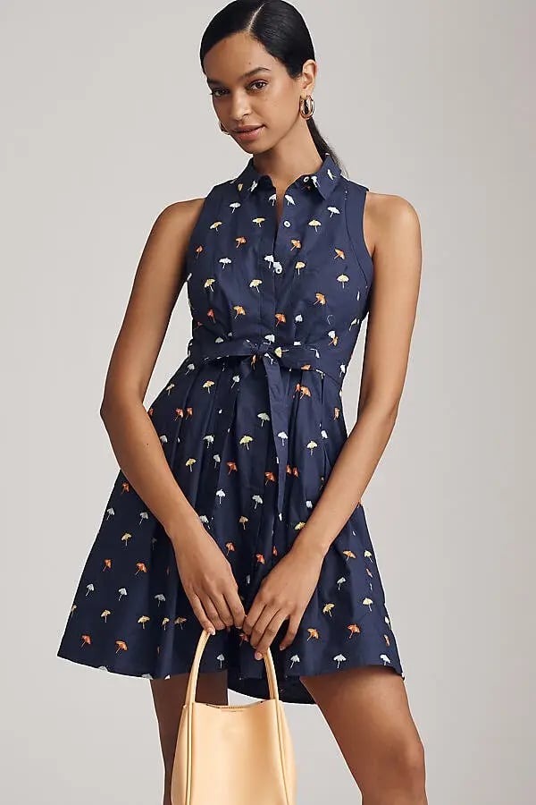 By Anthropologie Maeve Sleeveless Mini Shirt Dress