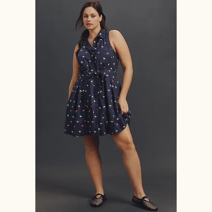 By Anthropologie Maeve Sleeveless Mini Shirt Dress