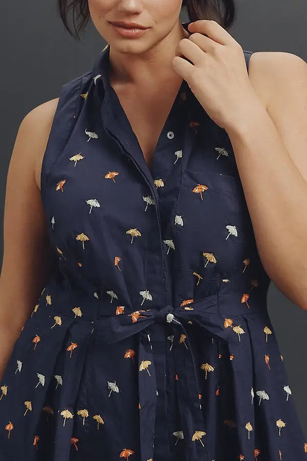 By Anthropologie Maeve Sleeveless Mini Shirt Dress