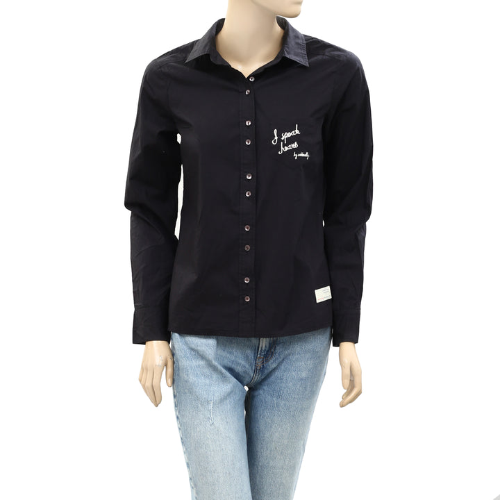 Odd Molly Anthropologie Buttondown Lace Shirt Blouse Top