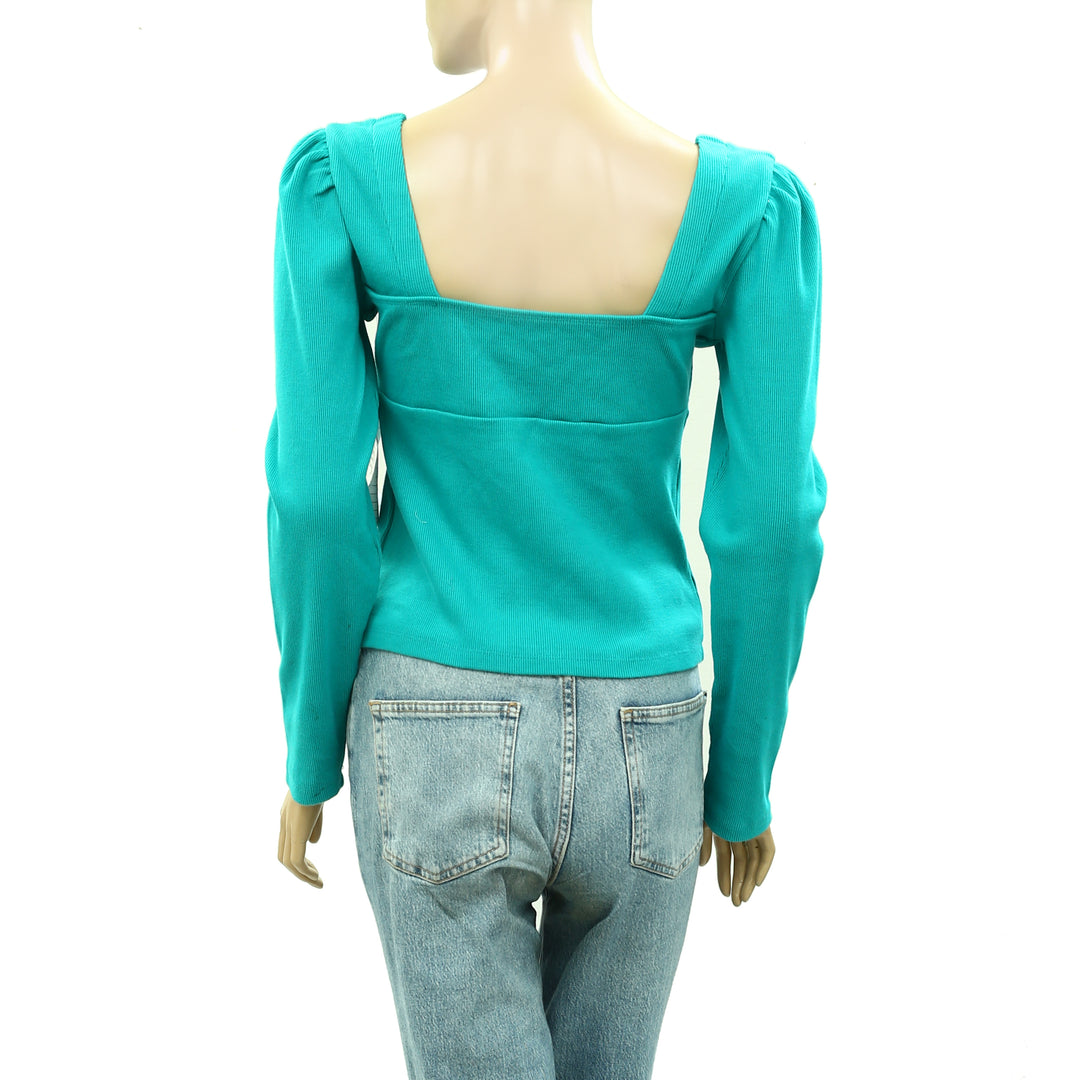 Maeve Anthropologie Long Sleeve Ribbed Blouse Top