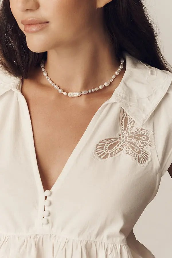 By Anthropologie Cutwork Babydoll Blouse Tank Top