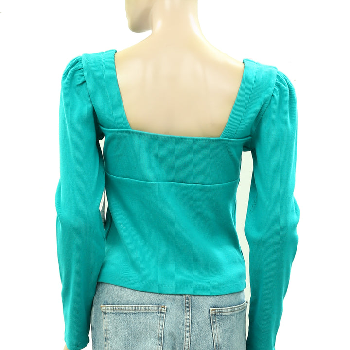 Maeve Anthropologie Long Sleeve Ribbed Blouse Top